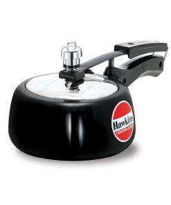 Hawkins Contura Hard Anodised Aluminium Pressure Cooker, 1.5 Liters, Black