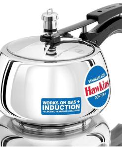 Hawkins Stainless Steel Contura Induction Compatible Pressure Cooker, 3 Litre, Silver