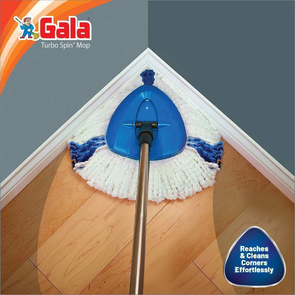 Turbo Spin Mop that removes over 99% bacteria, with Easy wheels, Triangular head - Image 3
