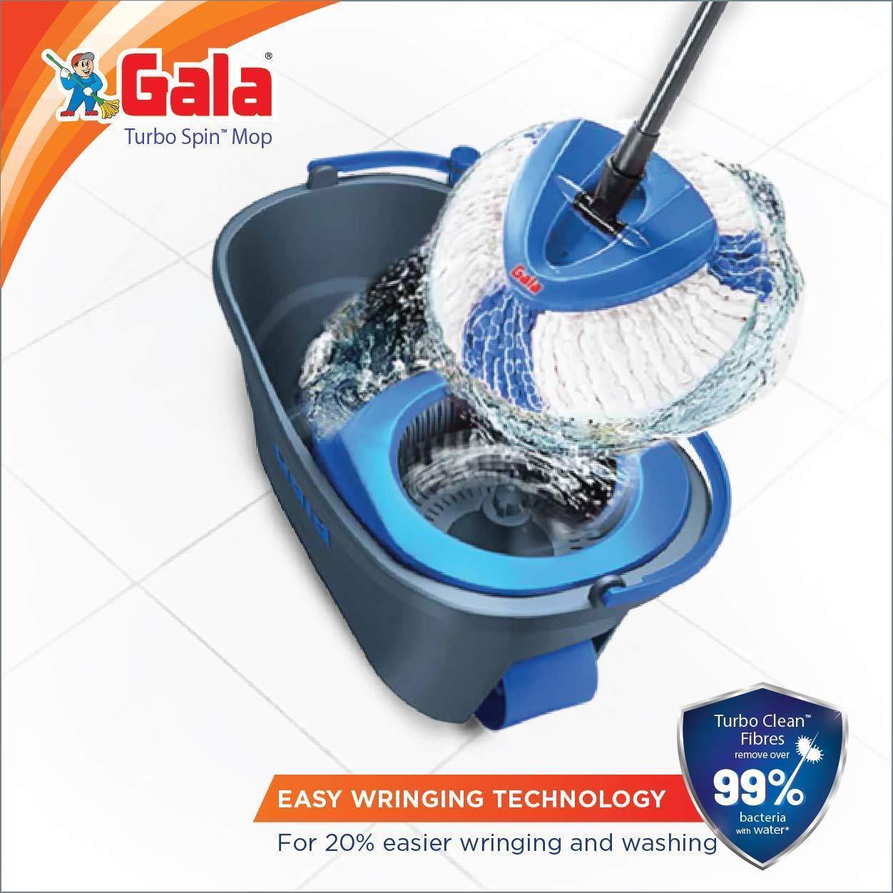 Turbo Spin Mop that removes over 99% bacteria, with Easy wheels, Triangular head - Image 2