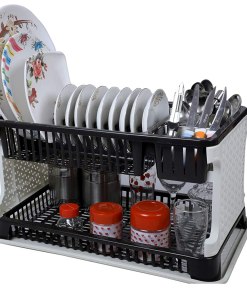 Kitchendesigner Organizer Rack with Water Storing Tray (Black)