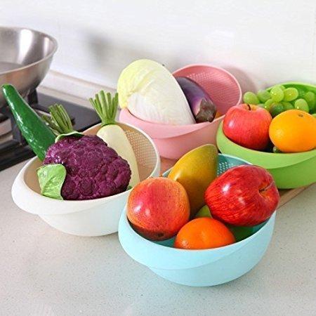 Woogor Rice Pulse for Storing and Straining. Colander Random Colors - Image 3