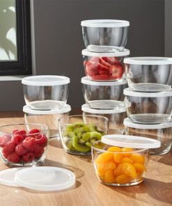 Clear Glass Bowl with Lid Set of 12