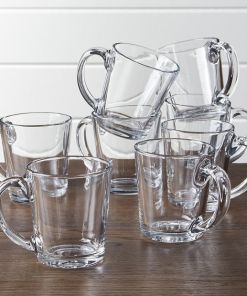 Moderno Clear Glass Coffee Mug, Set of 8 + Reviews | Crate & Barrel
