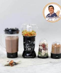 Nutri-Blend Complete Kitchen Machine, 400W, 22000 RPM Mixer-Grinder, Blender, Chopper, Juicer, SS Blades, 4 Unbreakable Jars, 2 Years Warranty, Black