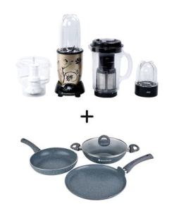 Nutri-Blend Complete Kitchen Machine (Champagne) And Granite Aluminium Nonstick Cookware Set