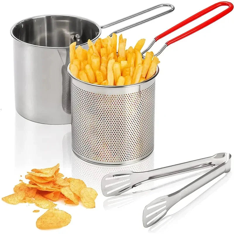 Stainless Steel Deep Frying Pot with Strainer Basket (1200ml) - Image 9