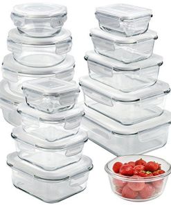Glass Storage Containers with Lids (13-Pack) - Glass Food Storage Containers Airtight - Glass Containers with Lids - Glass Meal Prep Containers Glass Food Containers by Prep Naturals
