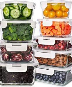 Prep Naturals Glass Meal Prep Containers - Food Prep Containers with Lids Meal Prep - Food Storage Containers Airtight