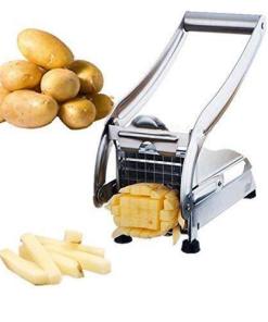 Steel Potato Chipper with 2 Blades, Easy Home Made French Fries Machine Chips Cutter, Salad Vegetable & Potato Chipper