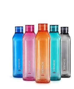Venice Plastic Bottle Set, 1 Litre, Set of 5, Assorted