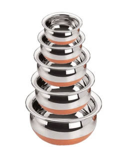 Stainless Steel Handi Set Of 5 Pic Cookware Set (Stainless Steel, 5 - Piece)