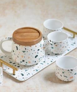 Terrazzo Tea Set With Tray
