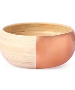 Bamboo Round Fruit / Serving Bowl-Copper Half N Half