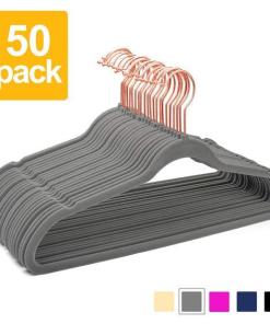 Space-Saving Closet Hangers with Black Swivel Hooks - Functional Non-Flocked Hangers